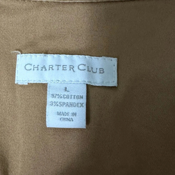 Charter Club Brown military Style Jacket with Gold Buttons Sz L #1471 - Picture 6 of 7